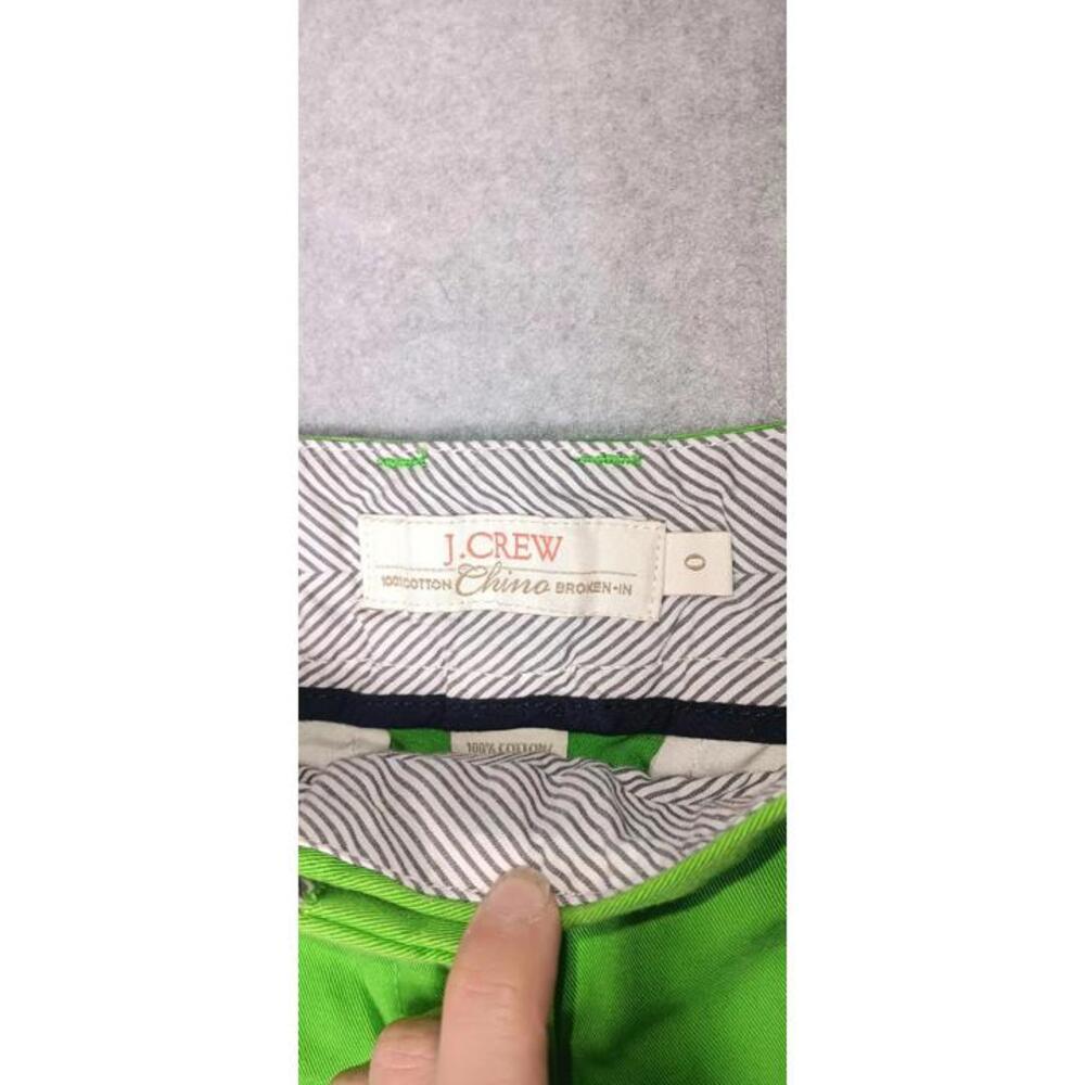 J Crew Chino Broken In Shorts Womens Size 0 Green Low Rise - Picture 2 of 13
